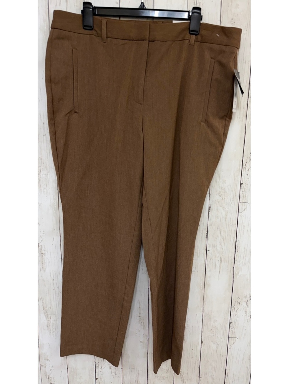 Rafaella The Straight High Rise Brown Slimming Dress Pants Size 16